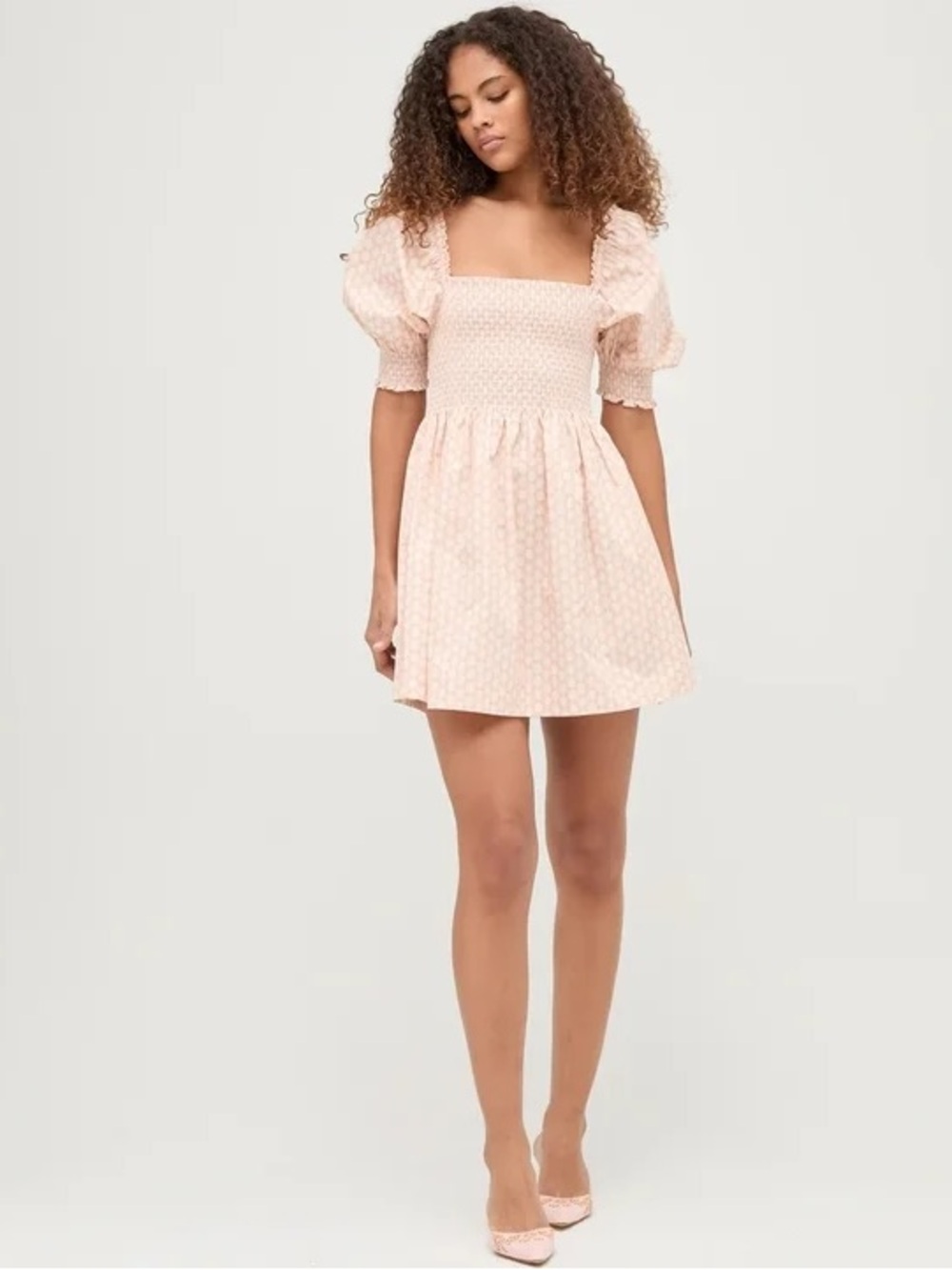 Hill House Home | Athena Nap Dress | Pale Coral Baroque Shells | S